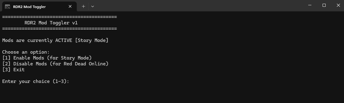 RDR2 Mod Toggler